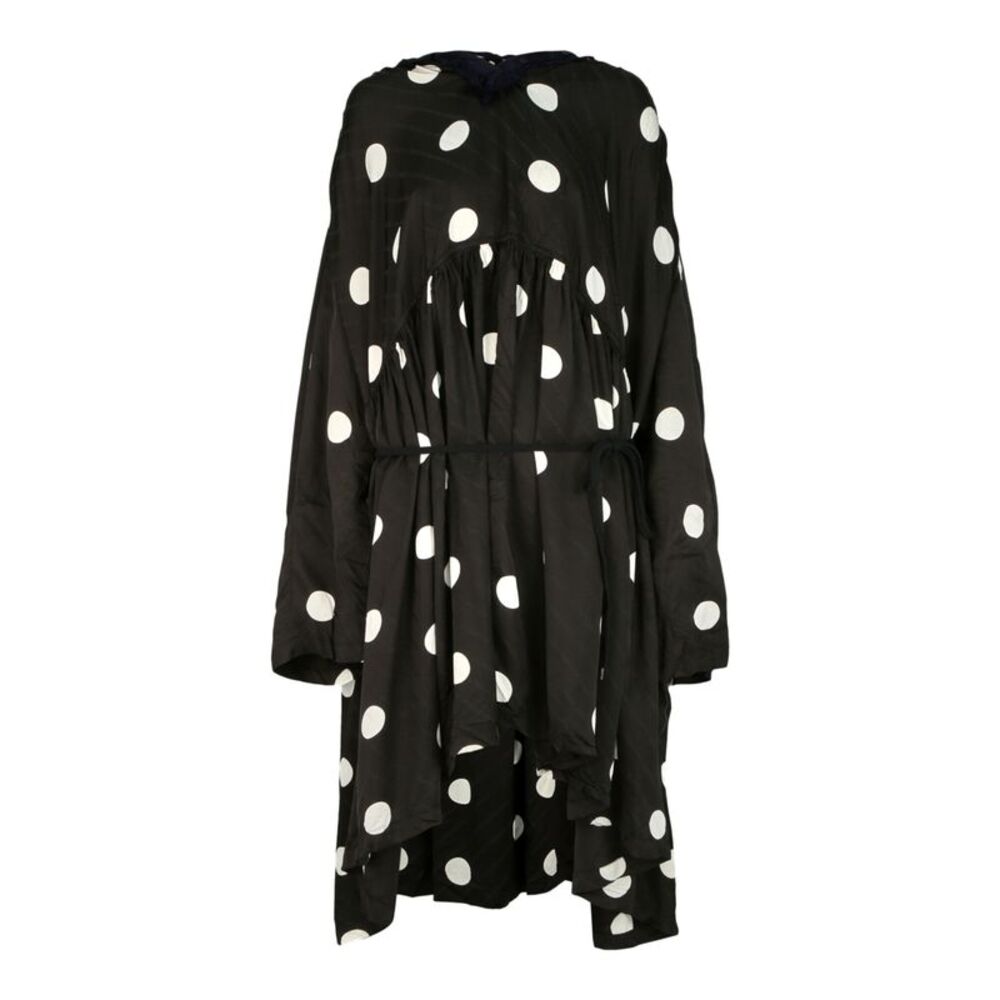 Balenciaga Polka-Dot Back-Wrap Midi Dress Multi Womens